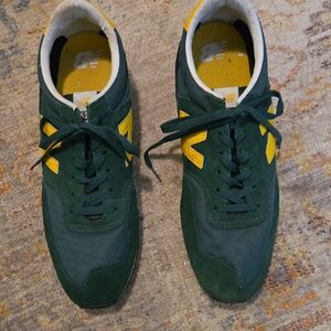New Balance Dark Green and Yellow Sneakers